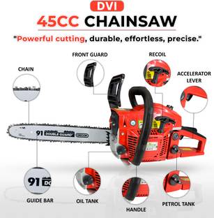 RICO ITALY PREMIUM QUALITY HEAVY DUTY 18inch HARVESTOR CHAIN SAW, 45cc Advanced technology 2 stroke Air cooled Petrol German Quality Engine with OREGAN chain set For Cutting trees, Wood cutting, Felling, Garden Yard, Agriculture, industrial, Rescue & Landscaping 45cc Heavy duty premium quality chain saw Fuel Chainsaw
