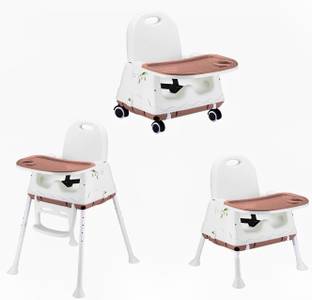 SYGA High Chair for Baby Kids, Safety Toddler Feeding Booster Seat Dining Table Chair (Brown)
