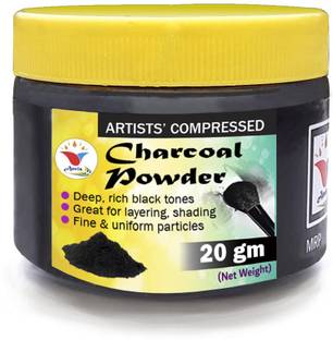 ANVIS Powdered Charcoal Artist Black Charcoal Powder (20 Grams) for Sketching/Drawing Stick