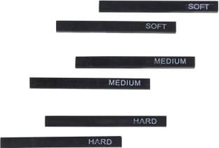 ArtRight Compressed Charcoal 2 hard, 2 medium, 2 soft levels of texture for light to dark gradients. Stick