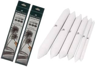 FABER-CASTELL Powdered Charcoal 2b, 3b, 4b, 5b, 6b, and 8b Stick (Pack of 2) and Paper Stumps