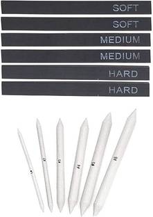 ART RANGER Compressed Charcoal Sticks with Paper Blending Stump for Drawing and Shading, Soft,Hard, Medium Stick