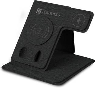 Portronics Freedom Fold 3 15W 3 in 1 Foldable MagSafe Compatible Wireless Charger Charging Pad