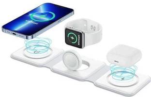 Cokoeye 3 in 1 Magnetic Foldable MagSafe Wireless Charger for iPhone , iWatch, Airdops Charging Pad
