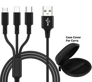 POZUB 3in1 Multi Pins Charging Cable USB Data Cable For iOS/Type-C/Android+Carry Pouch Charging Pad