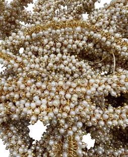 Zibuyu Loreals Pearl Beads for Jewellery Making, Jhumki Glass Charm Set