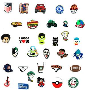 finex Random Styles Shoe/Clogs Decoration Charms (Pack of 12) Silicone Shoe Charm