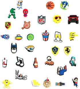 finex Random Design Shoe/Clogs Decoration Charms (Pack of 8) Silicone Shoe Charm