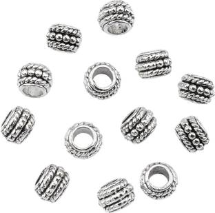 Zibuyu Triple Ring Spacer Beads, 20 Pack Large Hole Charms Alloy Charm Set