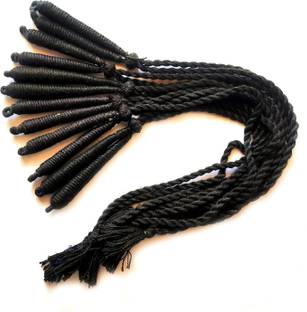 Zibuyu Black Necklace Back Adjustable Cotton Dori in 15 Inch Cotton Dori Beaded Charm