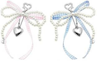 Verilux Pearl Bow Charms Set Decorative Ribbon Charms for Bags Keychains Phone Straps Metal Charm Set