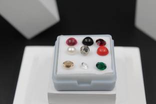 Dharmsaar Dharmsaar Navratan Gemstone Square Box Stone Charm Set