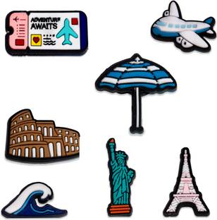 Questsole Travel Adventure Shoe Accessories Set For Clogs Rubber Shoe Charm