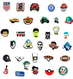 finex Random Styles Shoe/Clogs Decoration Charms (Pack of 12) Silicone Shoe Charm