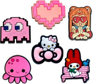 Questsole Cute Pink Anime & Kawaii Set Rubber Shoe Charm