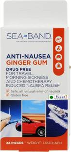 Sea-Band Anti-Nausea Ginger Gum For Motion & Pregnancy Morning Sickness Ginger Gum Chewing Gum