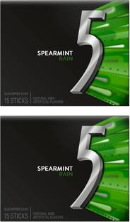 Wrigleys 5 Gum Rain Spearmint Sugarfree Gum Rain Spearmint Chewing Gum