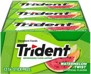 Decadent Foods Trident Sugar Free Chewing Gum ( Total 168 Sticks ) Watermelon Chewing Gum