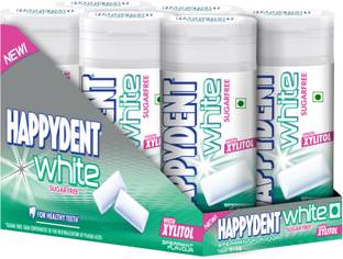 Happydent White, Xylitol Sugarfree Spearmint Flavour, Chewing Gum Bottle Pack Spearmint Chewing Gum