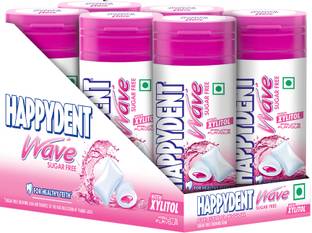 Happydent Wave, Xylitol Sugarfree Fruity Flavour, Bubble Gum Bottle Pack Fruity Chewing Gum
