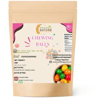 ORGANIC NATURE Chewing Gum Balls – Perfect for Celebrations & Party Fruit Chewing Gum