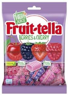 Fruit-tella Fruit Juice Berries & Cherry Chew Candy Berries Cherry Chewing Gum