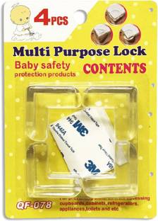 ZARWAR Multi-purpose Corner Safety Locks For Baby's Protection & Safety (4pieces) Child Safety Deadbolt Lock