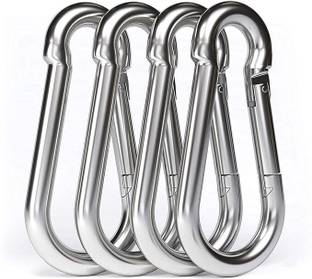 FITRXX Stainless Steel Snap Hook Heavy Duty Safety Lock Cable Attachment,Snap(8 Hooks) Locking Carabiner