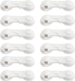 SYGA Safety Locks Uses Dual Adhesive Tape Child Proof Cabinets Drawers(White 12 Pcs) Child Safety Latch Lock