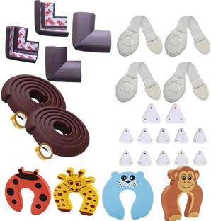 NEXBIE Safety Kit - 4 Meters Edge Guard, All-in-one Baby Proofing Products Pack of 25 Child Safety Latch Lock