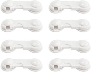 SYGA Baby Safety Locks Dual AdhesiveTape ChildProof Cabinets Drawers(White 8 Pcs) Child Safety Latch Lock