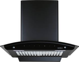 Elica BF 600 SLIM HAC MS NERO Auto Clean Curved Glass 60 CM | 5 Years Motor Warranty|Heat Autoclean| Gesture Control|Baffle Filter|Powerful Suction | Low Noise Wall Mounted Black 1200 CMH Chimney