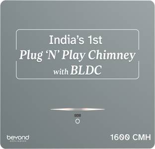 BEYOND BY MUKUNDA FOODS BA-CU-CG-PP-BL-60-CH 1600 CMH 59.5 cm Auto Clean Chimney