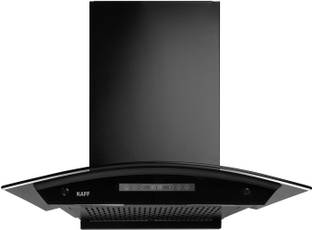 Kaff KEC 60A-DC BLDC Motor Curved Glass, Filterless, 9 Speed, Real Time Display Auto Clean Wall Mounte...