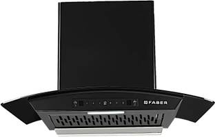 FABER HOOD ZEST IN HC SC FL BK 75 Auto Clean Wall Mounted BLACK 1200 CMH Chimney