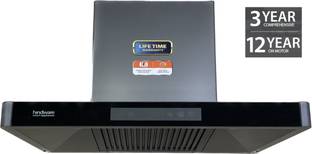 Hindware MARCELLA 90CM 1700CMH; ENERGY EFFICENT BLDC MOTOR AND MOTION SENSOR (YEAR 2023) Auto Clean Wall Mounted GREY 1700 CMH Chimney