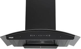 Hindware ZINNIA90CM Auto Clean Ceiling Mounted Black 1350 CMH Chimney