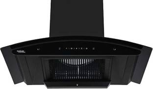 Hindware Smart Appliances Nadia IN 90 cm 1500 m?/hr Auto Clean Wall Mounted Black 1500 CMH Chimney
