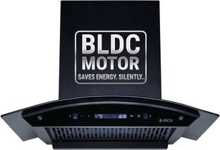 Elica CURVE FL 600 BLDC HAC LTW MS NERO Auto Clean Curved Glass 60 CM | BLDC Motor with RPM Display | ...
