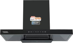 Hindware ALICIA HMS 90 | MaxX SILENCE CHIMNEY | Filterless | Turbo Speed Option | Thermal Auto Clean Wall Mounted Black 1350 CMH Chimney
