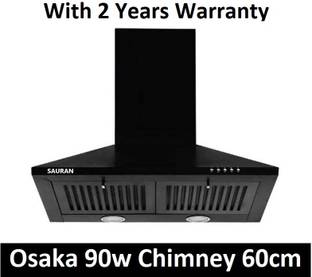 Sauran Osaka Kitchen Chimney 60cm Push Button Control With Warranty (CHM9) 900 CMH 60 cm Chimney