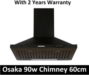 Sauran (CHM6) Wall and Ceiling Mounted Black 900 CMH Chimney