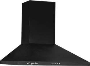 Amplesta AirNova-Pyramid shaped 1150cmh chimney with Baffle Filters Wall Mounted Black 1150 CMH Chimne...