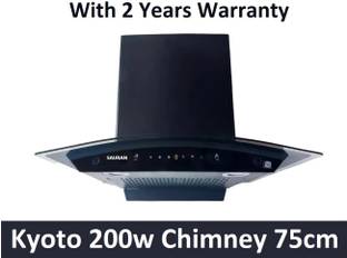 Sauran Kyoto Kitchen Chimney 75cm Auto Clean Touch Control With Warranty (CHM37) Auto Clean Wall and C...