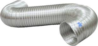AMPEREUS Chimney Pipe 5-Inch 10 Ft |Kitchen Chimney Exhaust Duct Aluminium Pipe Wall and Ceiling Mounted Silver 1000 CMH Chimney
