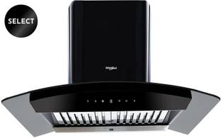 Whirlpool CG 901 HAC HOOD Auto Clean Curved Glass 90cm| 10 Years Motor Warranty| 3 Layer Baffle filter|Powerful suction |Gesture Control|Low Noise Wall Mounted Black 1200 CMH Chimney