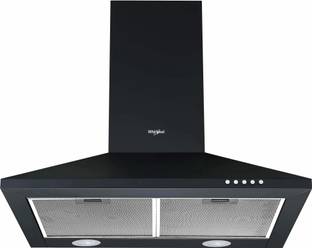 Whirlpool CLASSIC CF 60 BK HOOD Pyramid Shape 60cm| 5 Years Motor Warranty| 3 Layer Mesh filter|Powerful suction |Low Noise | LED Lamp | Push Button Control Wall Mounted Black 750 CMH Chimney