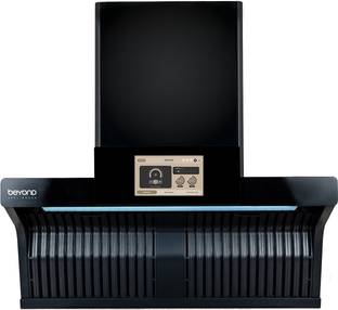 BEYOND BY MUKUNDA FOODS Beyond Appliances Android Chimney Auto Clean Wall Mounted Black 1600 CMH Chimney