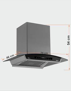 SUJATA CORAL90 1250 CMH 89 cm Auto Clean Chimney