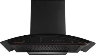 Kutchina VIRGOSE DLX 75 Auto Clean Wall Mounted Black 1400 CMH Chimney